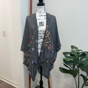 NEW Floral Embroidered Kimono Cardigan